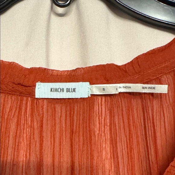 Kimchi Blue Sheer Buttoned Blouse, Size S, Color Auburn - Picture 2 of 7